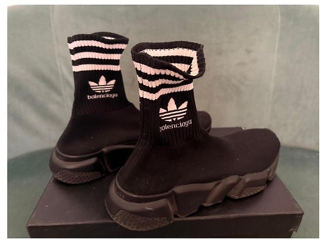 Balenciaga x Adidas Speed Trainer Sneakers Nero - vista 4