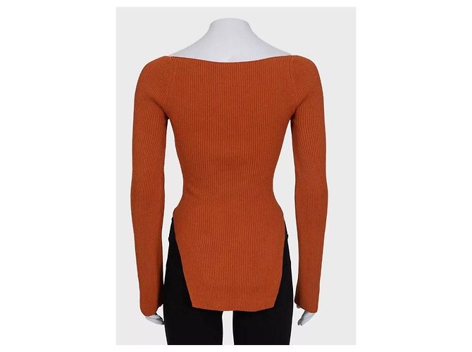 NWT KHAITE Orange geripptes Langarm-Top - Größe S Gebraucht - Ansicht 3