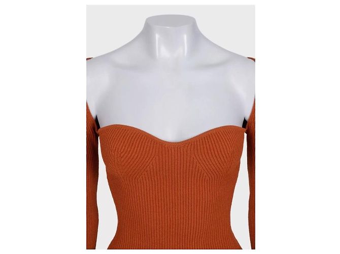 NWT KHAITE Orange geripptes Langarm-Top - Größe S Gebraucht - Ansicht 4