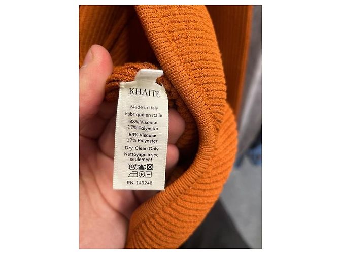 NWT KHAITE Orange geripptes Langarm-Top - Größe S Gebraucht - Ansicht 6