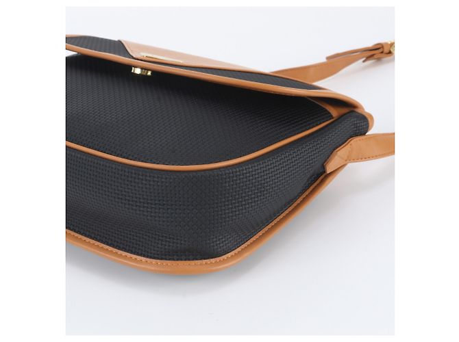 Borsa a tracolla in pelle Yves Saint Laurent Marrone Nero - vista 4