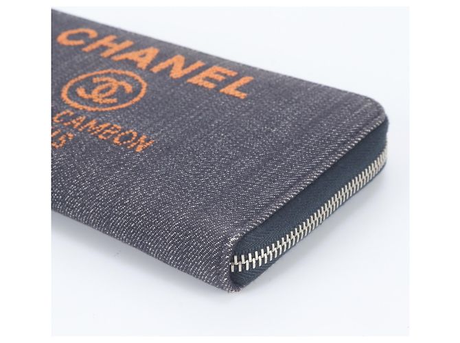 Chanel Deauville Denim Langer Geldbeutel Braun - Ansicht 3