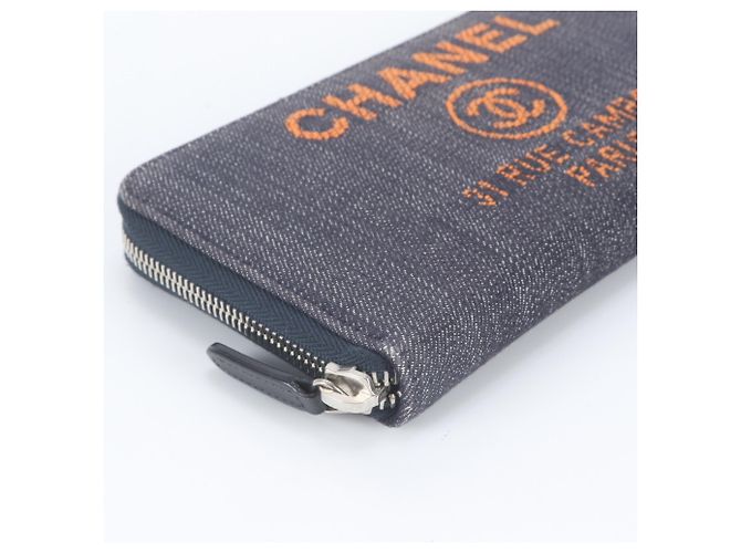 Chanel Deauville Denim Langer Geldbeutel Braun - Ansicht 5
