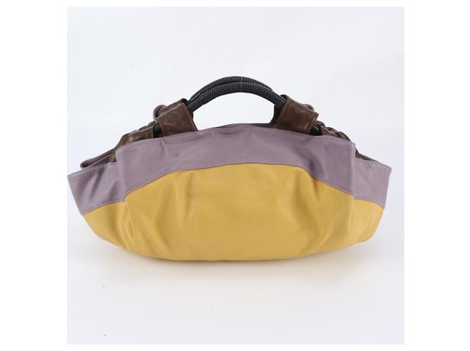 Borsa tote in pelle Loewe Nappa Aire Anagram Porpora Giallo - vista 3
