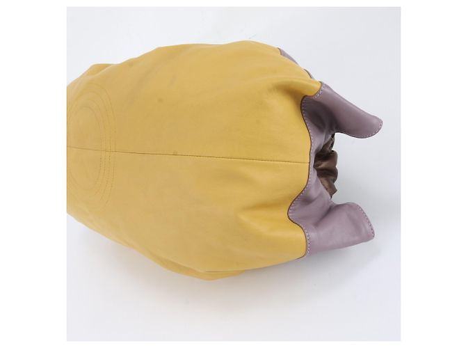 Borsa tote in pelle Loewe Nappa Aire Anagram Porpora Giallo - vista 4