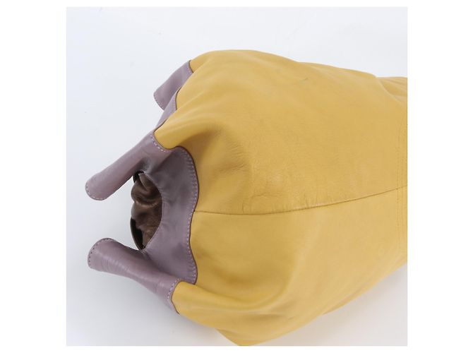 Borsa tote in pelle Loewe Nappa Aire Anagram Porpora Giallo - vista 6