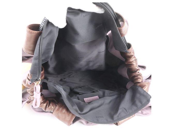 Borsa tote in pelle Loewe Nappa Aire Anagram Porpora Giallo - vista 7
