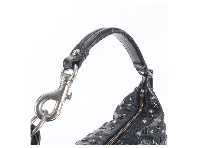 Borsa a tracolla Jimmy Choo Sky Bag in pelle con borchie a stella Nero Argento - vista 2