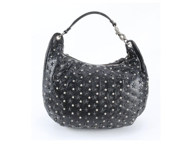Borsa a tracolla Jimmy Choo Sky Bag in pelle con borchie a stella Nero Argento - vista 3