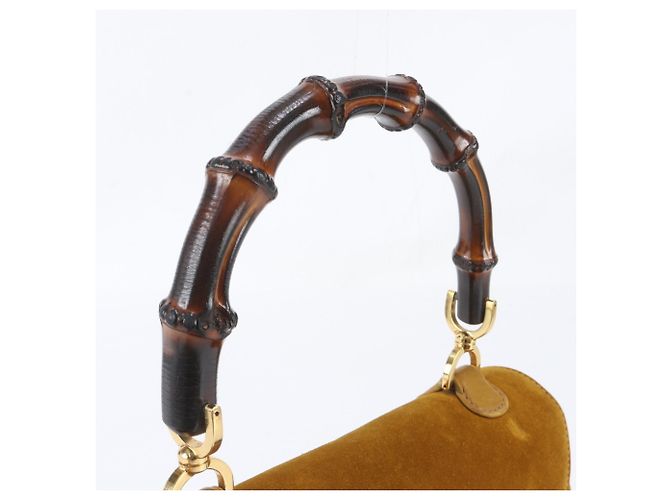 Gucci Bamboo Handtasche aus Leder Braun Gelb - Ansicht 2
