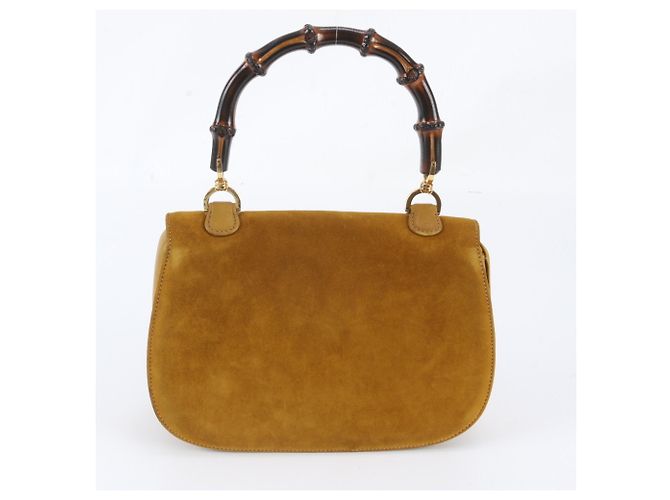 Gucci Bamboo Handtasche aus Leder Braun Gelb - Ansicht 3