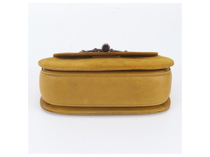 Gucci Bamboo Handtasche aus Leder Braun Gelb - Ansicht 5