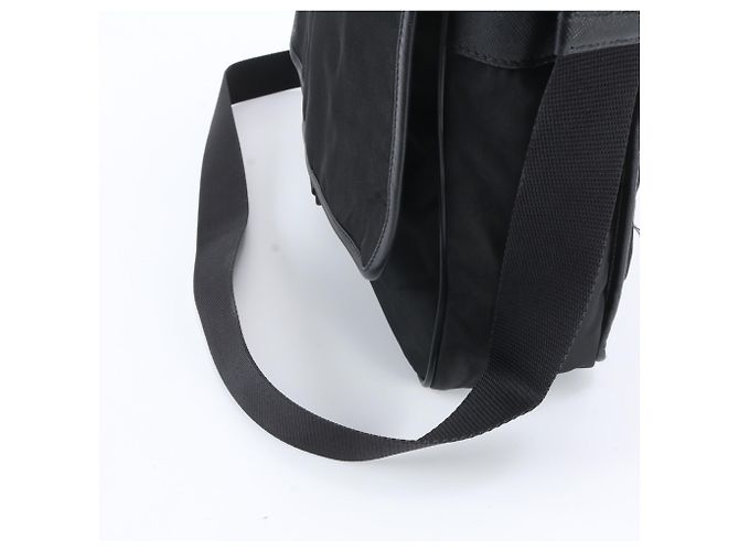 Sac à épaule en cuir et nylon Tessuto avec logo triangle Prada Noir - vue 2