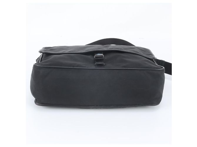 Sac à épaule en cuir et nylon Tessuto avec logo triangle Prada Noir - vue 5