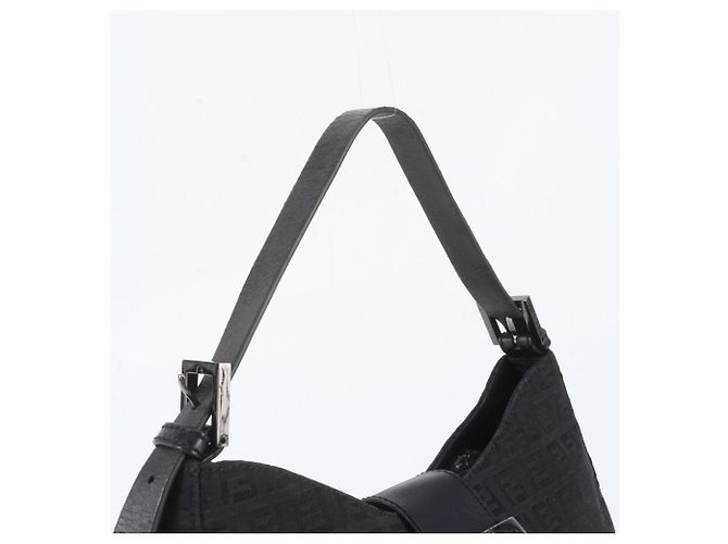 Borsa a secchiello in pelle Fendi Zucchino Mamma Nero - vista 2