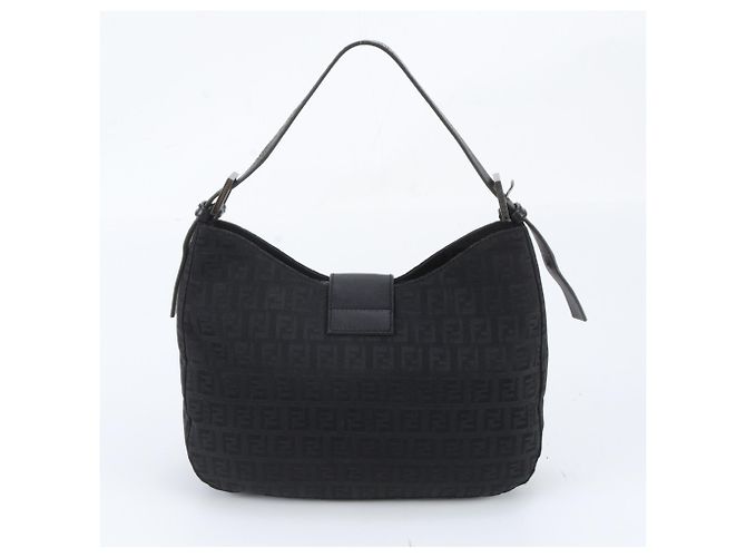 Borsa a secchiello in pelle Fendi Zucchino Mamma Nero - vista 3
