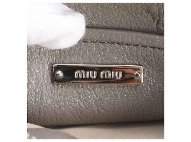 Borsa a tracolla in pelle Miu Miu Beige - vista 9