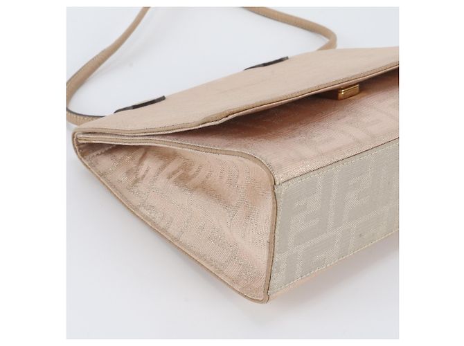 Fendi Zucca Schultertasche aus Leder und Canvas Beige - Ansicht 6