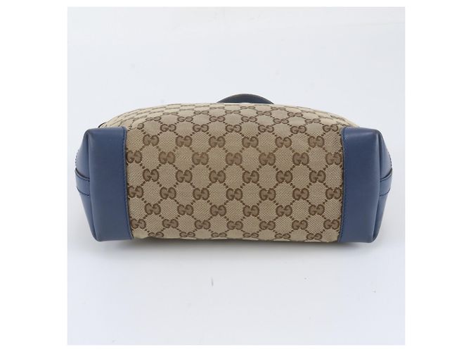 Saco Tote Gucci em lona GG e couro Marrom Azul - vista 5