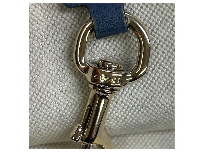 Saco Tote Gucci em lona GG e couro Marrom Azul - vista 8