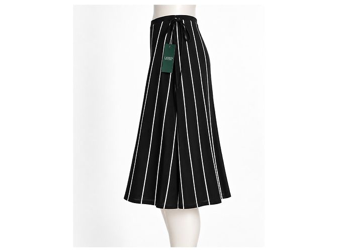 Autre Marque Lauren Ralph Lauren Gonna Midi a Righe Bianco e Nero - vista 3