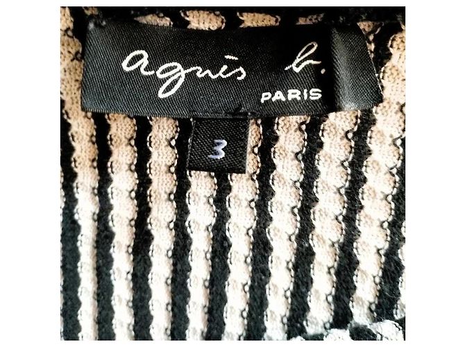 Agnès b. Saia de Malha Corolle Degradê Preto Branco Vermelho - vista 4