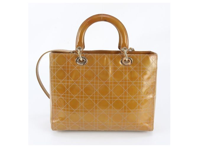 Borsa Christian Dior Cannage Lady Leather Beige - vista 3