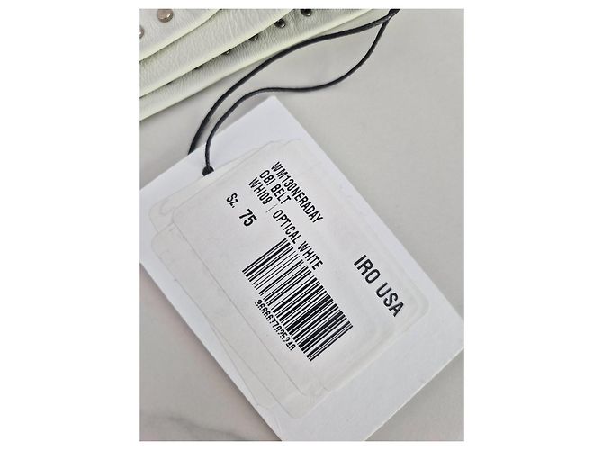 Cinto obi Iro em couro com tachas branco - vista 2