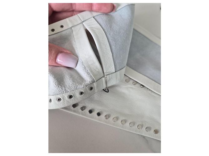 Cinto obi Iro em couro com tachas branco - vista 5