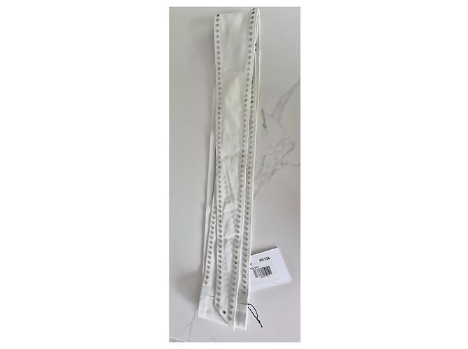 Cinto obi Iro em couro com tachas branco - vista 7