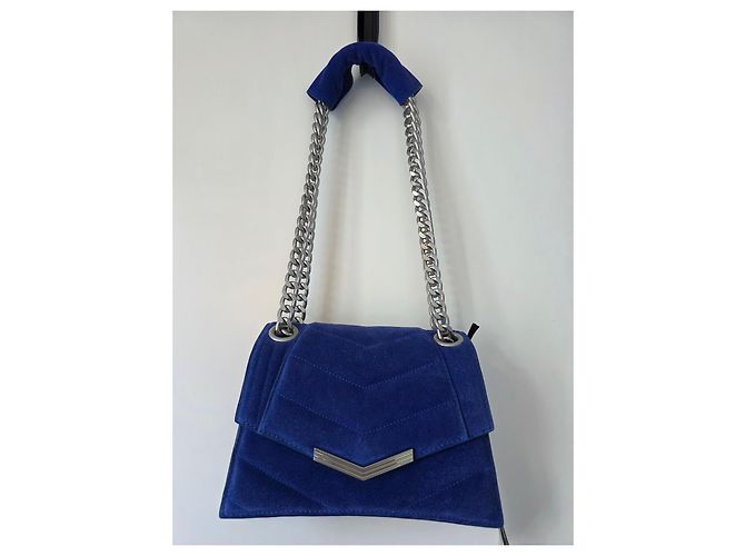 IKKS Borsa THE 1. Pop Color Blu Cobalto in Pelle Velluto Matelassé - vista 11