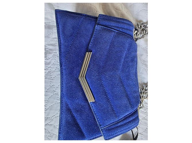IKKS Borsa THE 1. Pop Color Blu Cobalto in Pelle Velluto Matelassé - vista 19