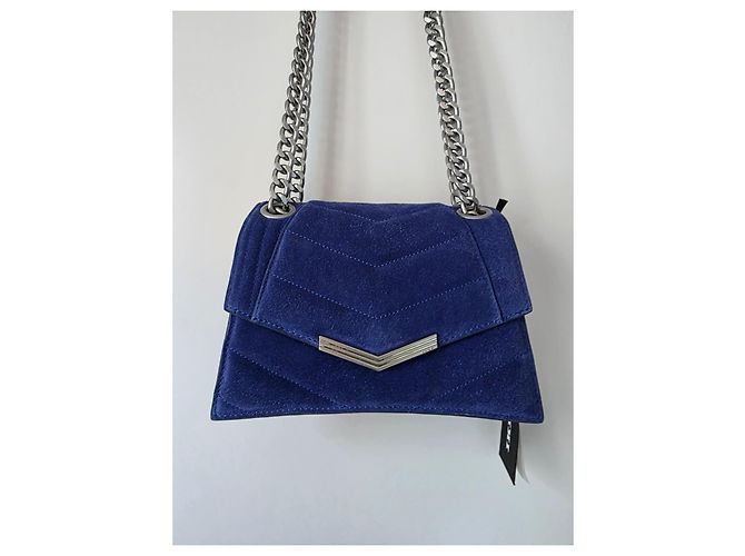 IKKS Borsa THE 1. Pop Color Blu Cobalto in Pelle Velluto Matelassé - vista 2