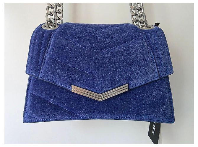 IKKS Borsa THE 1. Pop Color Blu Cobalto in Pelle Velluto Matelassé - vista 3