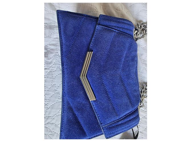 IKKS Borsa THE 1. Pop Color Blu Cobalto in Pelle Velluto Matelassé - vista 6