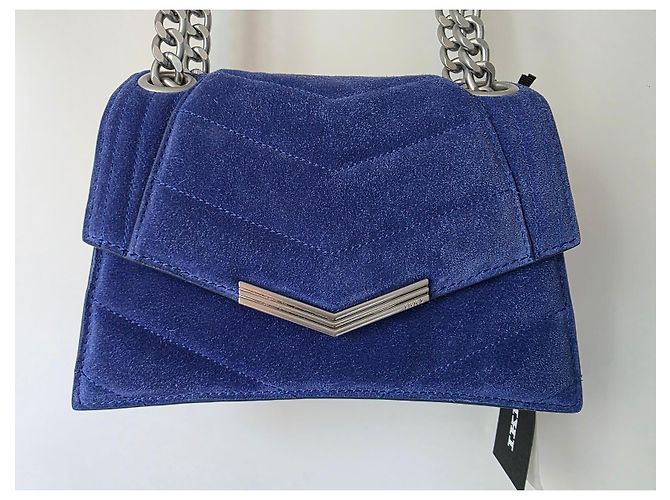IKKS Borsa THE 1. Pop Color Blu Cobalto in Pelle Velluto Matelassé - vista 8