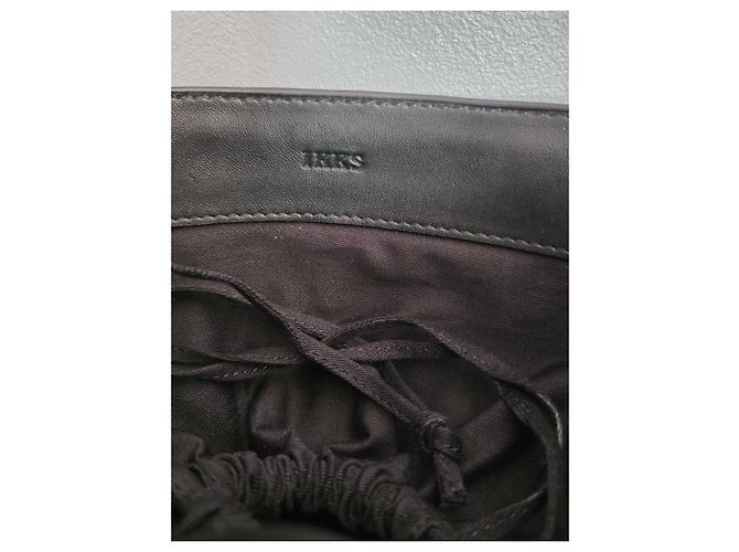 IKKS Borsa a Secchiello in Pelle Intrecciata Nera con Frange Nero - vista 10