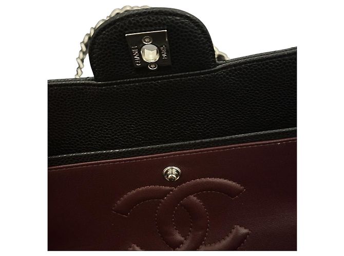 Timeless Chanel Classic Flap Bag Pelle Caviar Nera Nero - vista 10