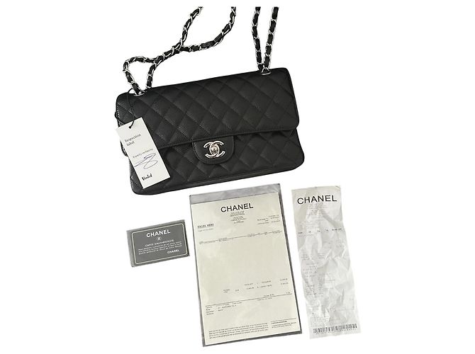 Timeless Chanel Classic Flap Bag Pelle Caviar Nera Nero - vista 13