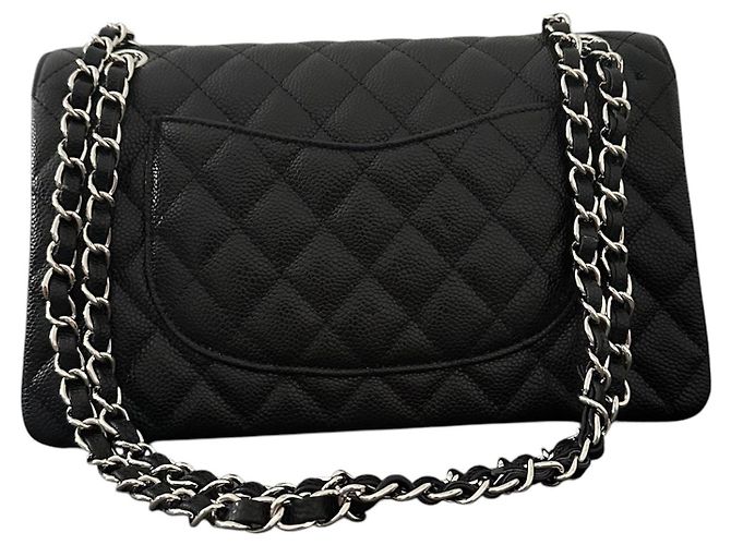 Timeless Chanel Classic Flap Bag Pelle Caviar Nera Nero - vista 3