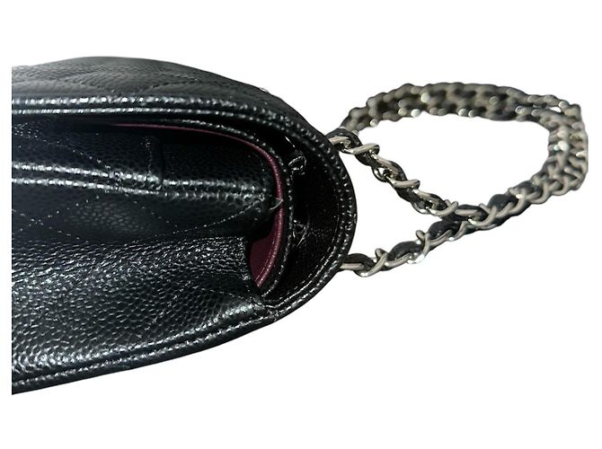Timeless Chanel Classic Flap Bag Pelle Caviar Nera Nero - vista 5