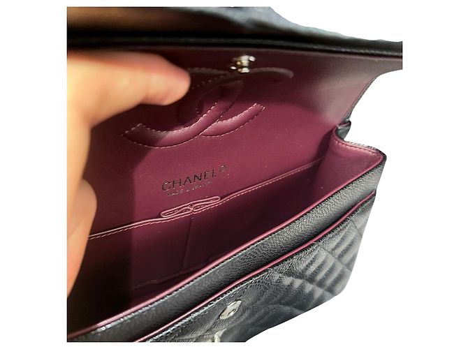 Timeless Chanel Classic Flap Bag Pelle Caviar Nera Nero - vista 7