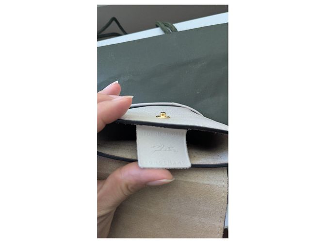 Longchamp Le Pliage Leder Handy-Tasche Hellgrau Beige - Ansicht 5