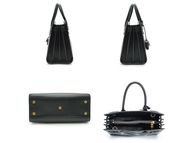 Autre Marque Borsa Sac De Jour Baby Tote Bag in pelle nera con tracolla - vista 3