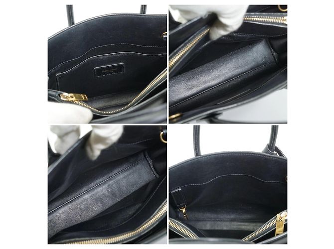Autre Marque Borsa Sac De Jour Baby Tote Bag in pelle nera con tracolla - vista 5