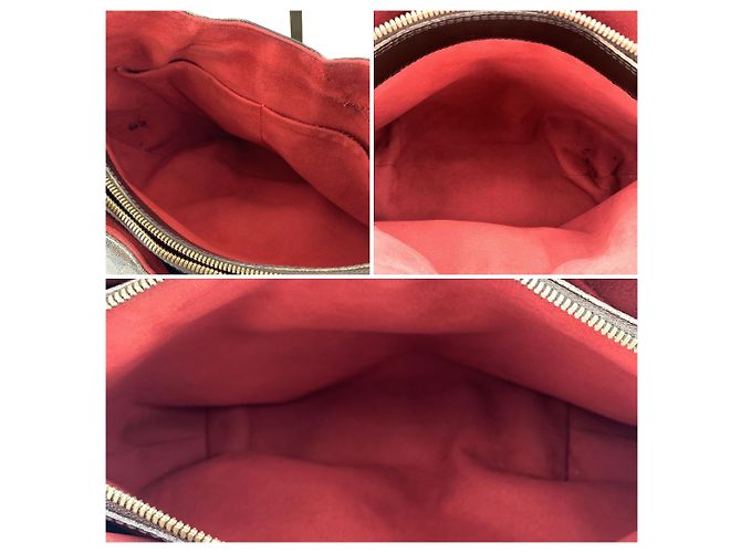 Louis Vuitton Borsa a mano e a tracolla Sistina in tela Damier Ebene e pelle Marrone - vista 5