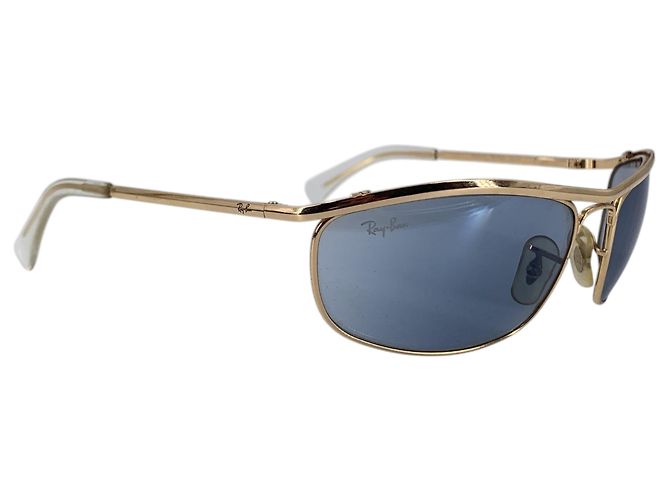 Ray-Ban Occhiali da sole Vintage Gold Metal 3119 Olympian I Double Bridge Blu - vista 3