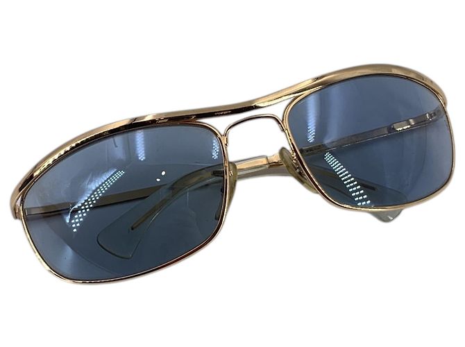 Ray-Ban Occhiali da sole Vintage Gold Metal 3119 Olympian I Double Bridge Blu - vista 6