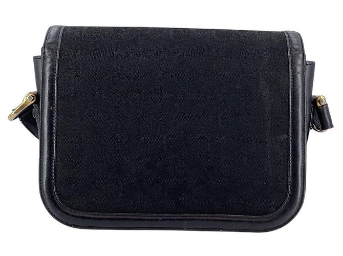 Céline Vintage Black Canvas C Carriage Box Flap Schultertasche Schwarz - Ansicht 3
