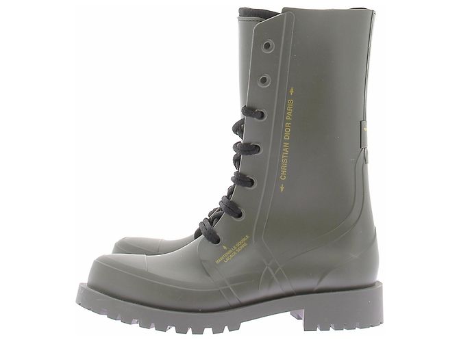 Botas Christian Dior de goma caqui - vista 2